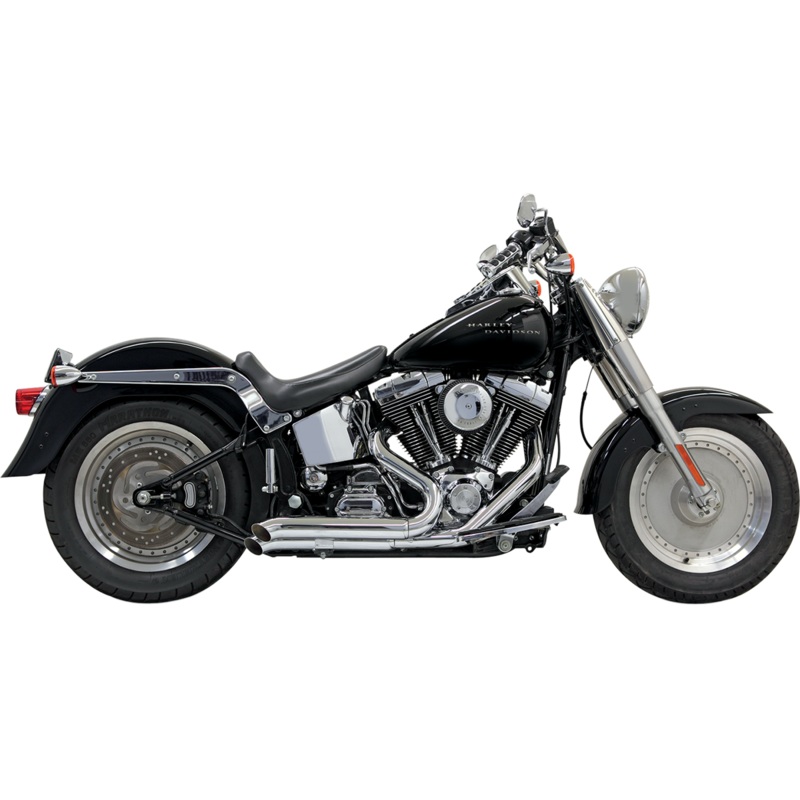 BASSANI XHAUST Pro Street Exhaust – Chrome – Turn Out – ’86-’17 Softail Pro-Street Exhaust System