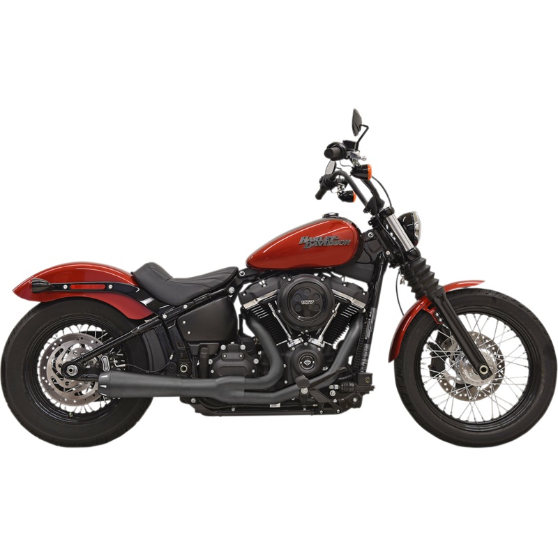 BASSANI XHAUST 2:1 Exhaust – Black Road Rage 2:1 Softail Exhaust