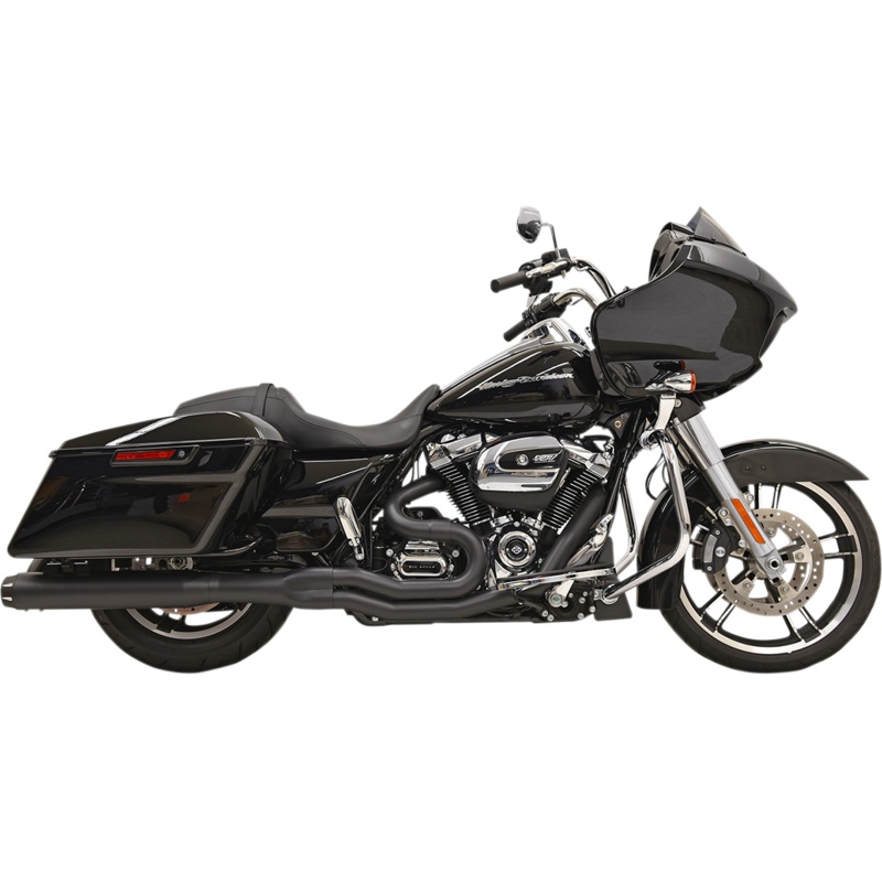 BASSANI XHAUST 2:1 Exhaust – Black – Round – ’17+ FL Road Rage 2:1 B4 Exhaust System