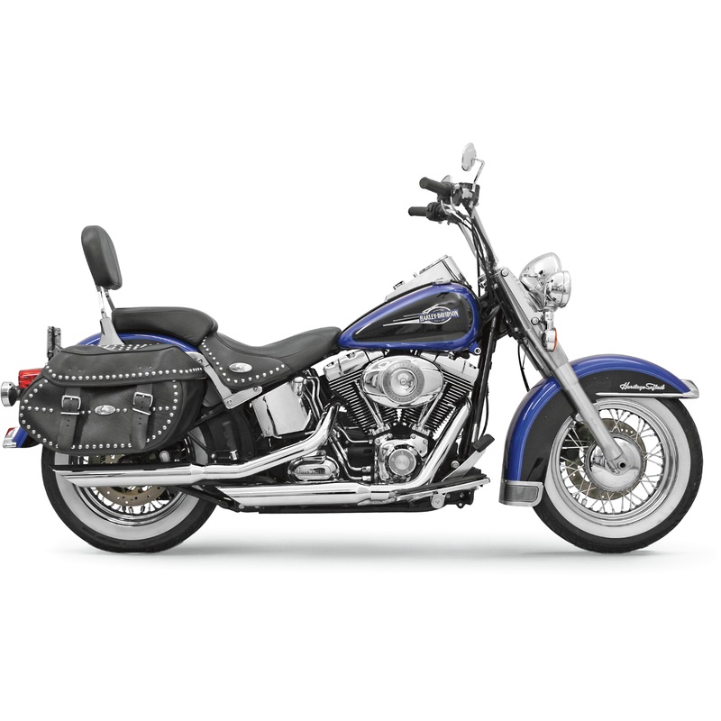 BASSANI XHAUST 3 Mufflers – Chrome – Slash-Cut – Softail ’07-’17 Firepower Series Slip-On Mufflers