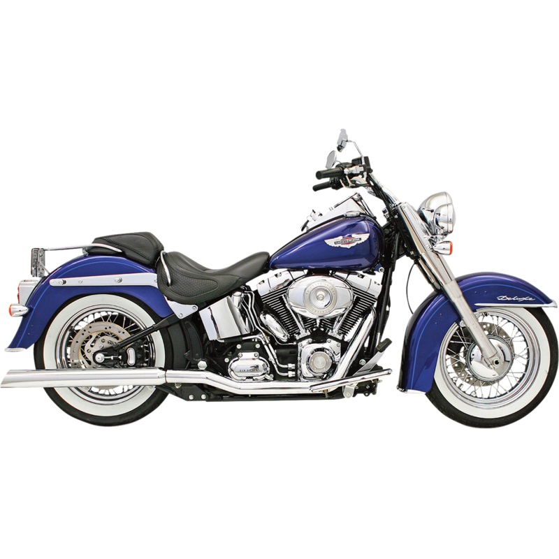 BASSANI XHAUST Chrome Mufflers – Slash-Down Slip-On Mufflers for True Dual Headers