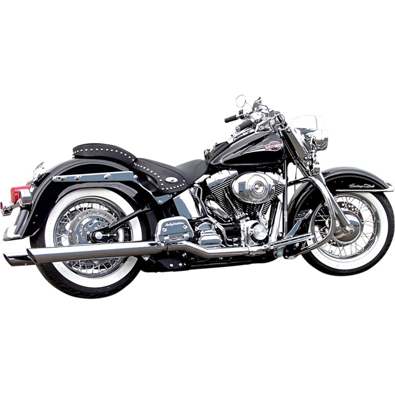 BASSANI XHAUST Chrome Mufflers – Slash-Up Slip-On Mufflers for True Dual Headers
