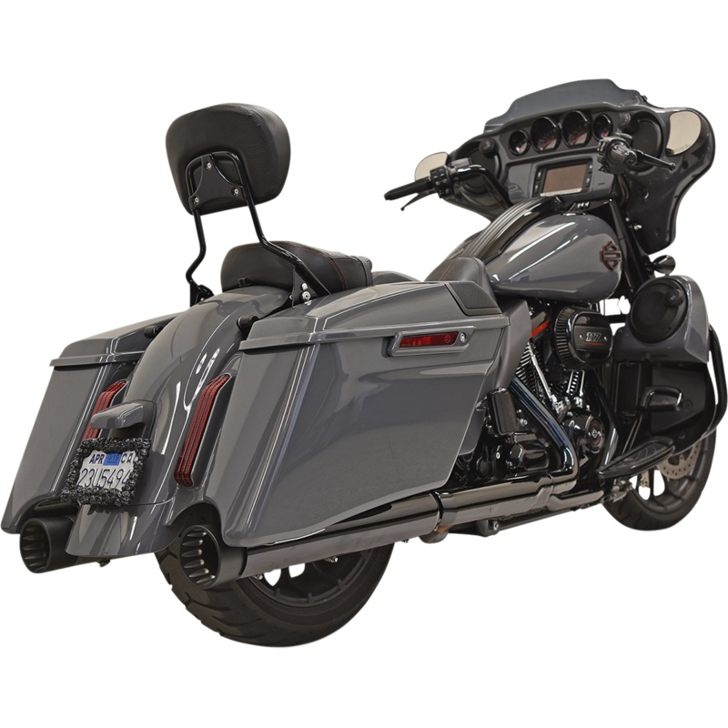 BASSANI XHAUST DNT Straight Can Mufflers for M8 CVO – Chrome/Black DNT Straight Can Slip-On Mufflers