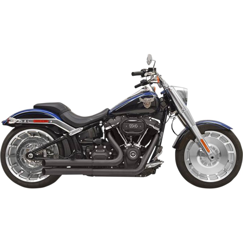 BASSANI XHAUST Pro Street Exhaust – Black – ’18+ Softail Pro-Street Exhaust System