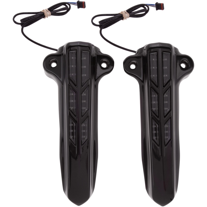 CIRO Forkini Lower Leg Covers – Gloss Black – With LEDs Forkini Lower Fork Leg Covers  with LED