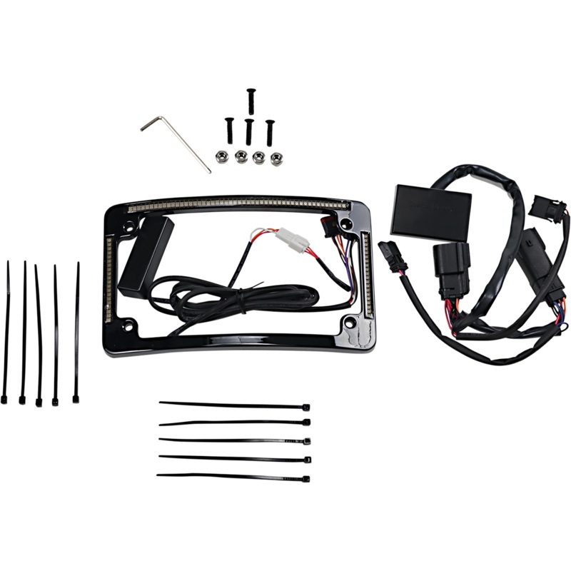 CUSTOM DYNAMICS All in One License Plate Frame – Black Plug & Play Run/Brake/Turn LED Radius License Plate Frame