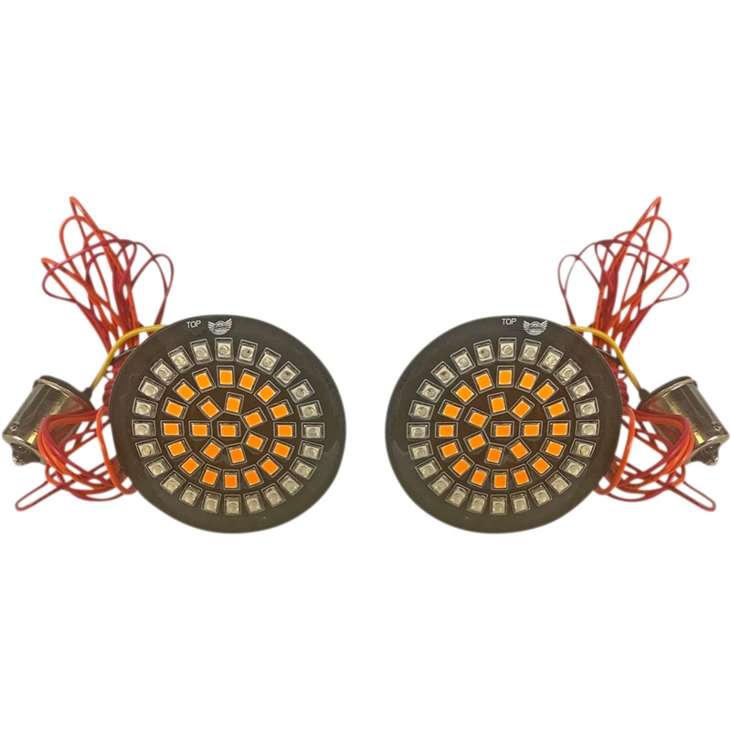 CUSTOM DYNAMICS Bullet Rear Turn Signal 1156 – Amber Lens Dynamic Clusters2 LED Turn Signal Inserts