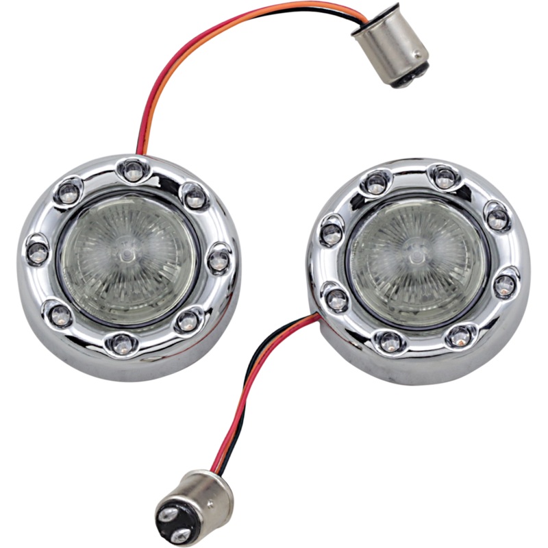 CUSTOM DYNAMICS Bullet Turn Signal 1157 – Chrome – Smoke Lens ProBEAM Bullet Ringz 1157 Rear Turn Signals