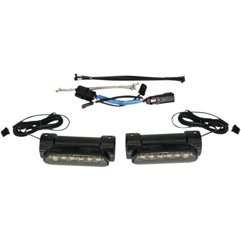 CUSTOM DYNAMICS Engine Guard Light – ’10-’13 FLHX – Black Dynamic Amber/White Engine Guard LEDs