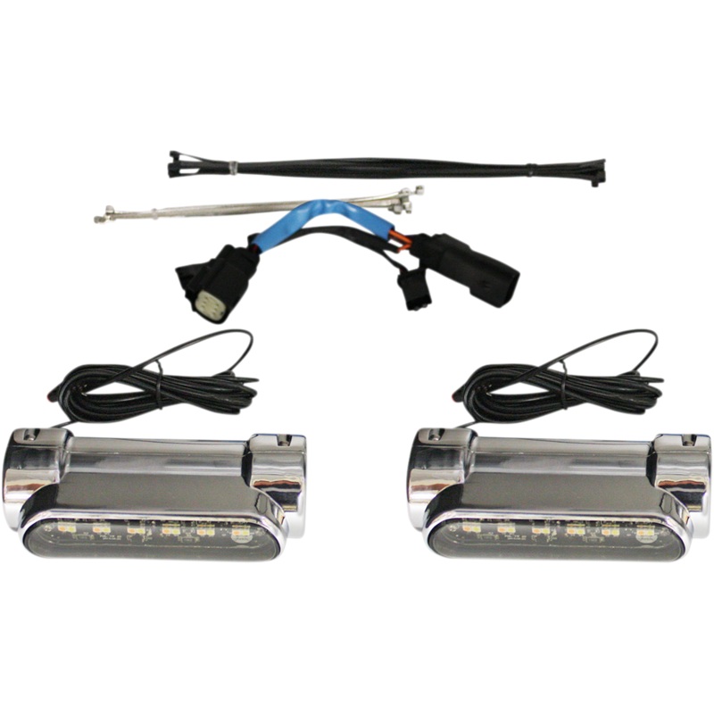 CUSTOM DYNAMICS Engine Guard Light – ’10-’13 FLHX – Chrome Dynamic Amber/White Engine Guard LEDs