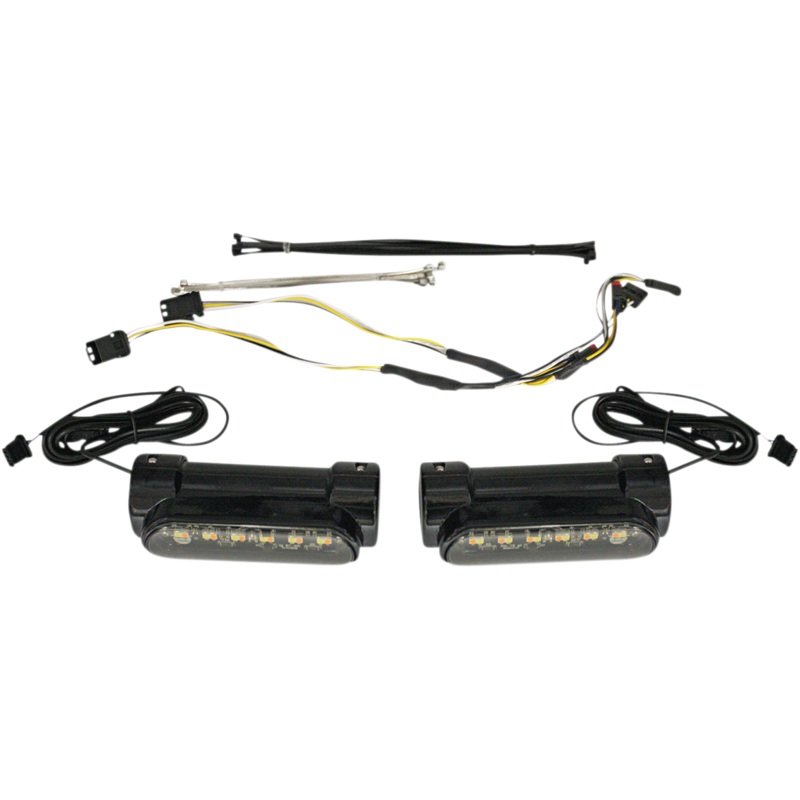 CUSTOM DYNAMICS Engine Guard Light – FLH – Black Dynamic Amber/White Engine Guard LEDs