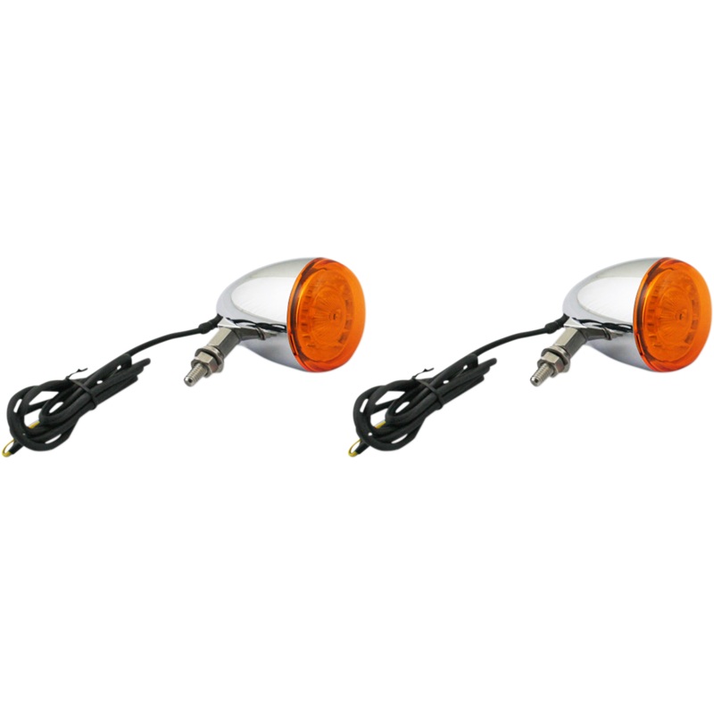CUSTOM DYNAMICS ProBEAM Universal Turn Signals – Chrome/Amber ProBEAM Universal LED Bullet Bezel Turn Signals