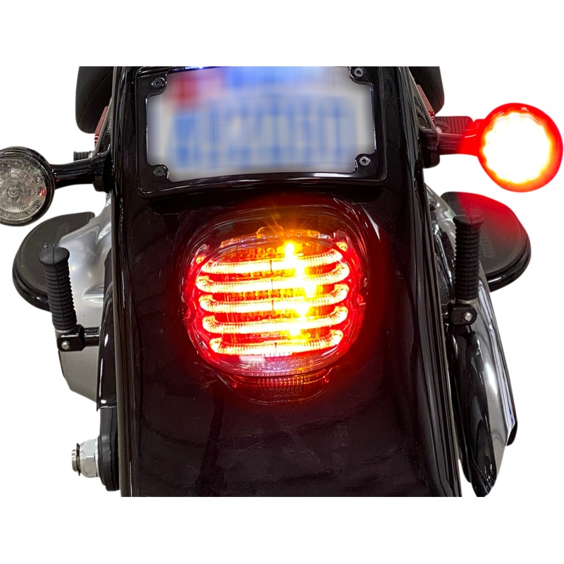 CUSTOM DYNAMICS Taillight/Turn Signal –  Bottom Window – Smoke Lens ProBEAM Integrated Low Profile LED Taillights with Auxiliary Turn Signals