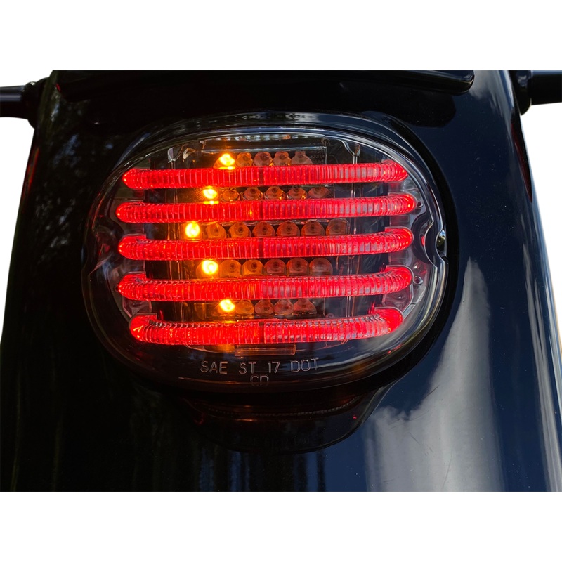 CUSTOM DYNAMICS Taillight/Turn Signal –  Top Window – Smoke Lens ProBEAM Integrated Low Profile LED Taillights with Auxiliary Turn Signals