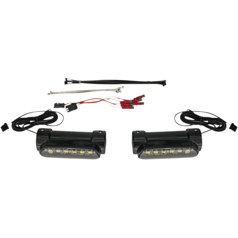 CUSTOM DYNAMICS Engine Guard Light – Universal – Black Dynamic Amber/White Engine Guard LEDS/Universal