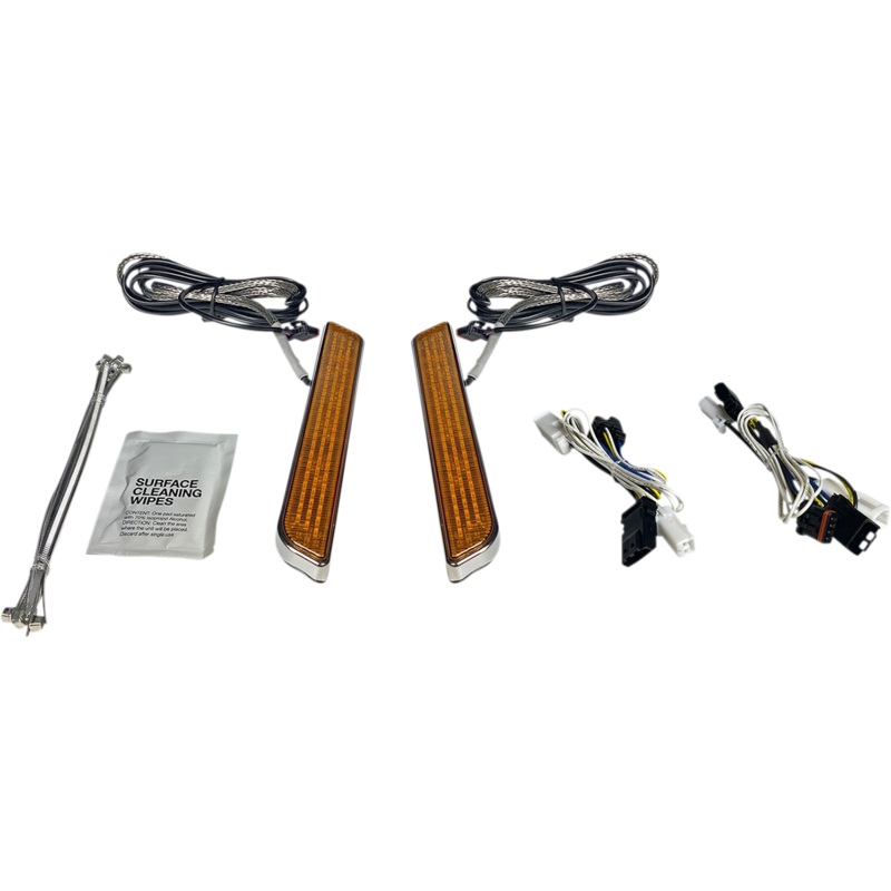 CUSTOM DYNAMICS LED Fork Light – Amber – Chrome LED Front Fork Lightz