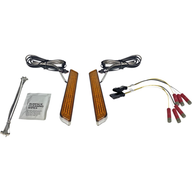 CUSTOM DYNAMICS LED Fork Light – Amber – Chrome Universal LED Front Fork Lightz