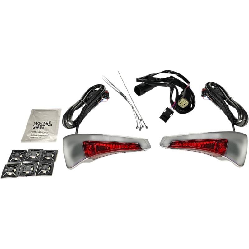 CUSTOM DYNAMICS Sequential Tour Pak Seat Back Rest LED Lights – Chrome/Red – CVO Sequential Tour Pak Seat Back Rest LED Lights