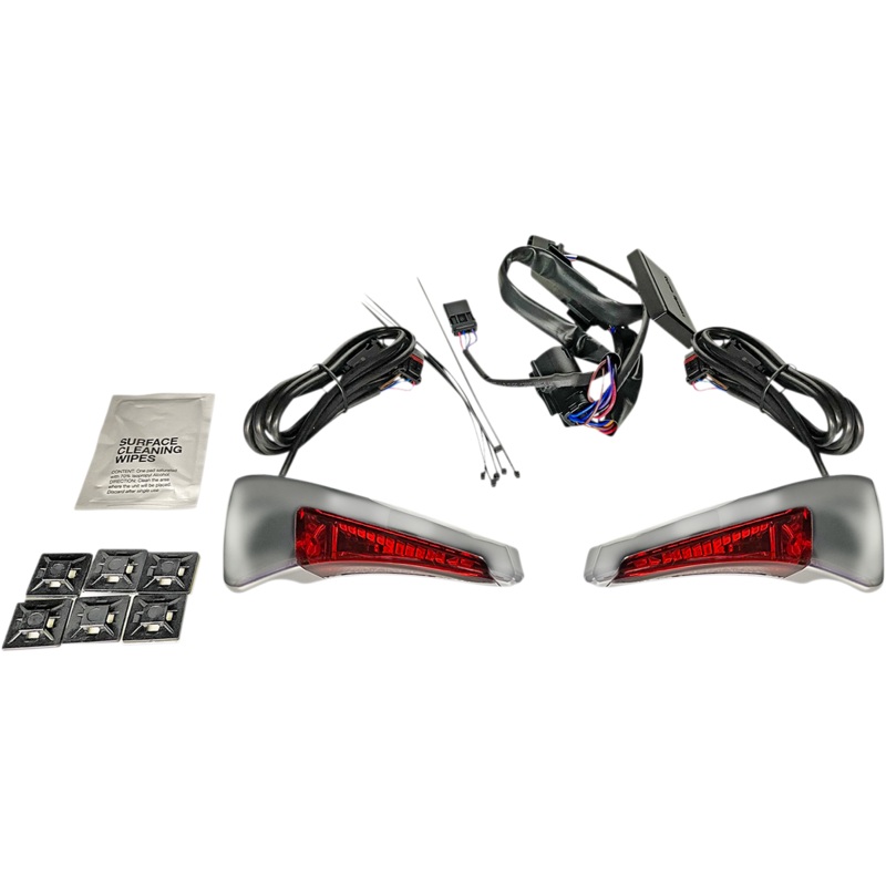 CUSTOM DYNAMICS Sequential Tour Pak Seat Back Rest LED Lights – Chrome/Red – FLH Sequential Tour Pak Seat Back Rest LED Lights