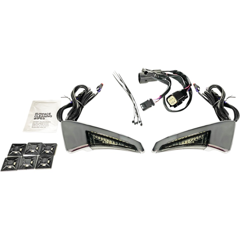 CUSTOM DYNAMICS Sequential Tour Pak Seat Back Rest LED Lights – Chrome/Smoke – CVO Sequential Tour Pak Seat Back Rest LED Lights