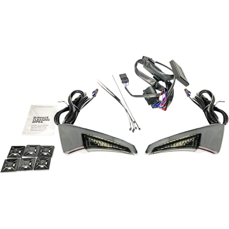 CUSTOM DYNAMICS Sequential Tour Pak Seat Back Rest LED Lights – Chrome/Smoke – FLH Sequential Tour Pak Seat Back Rest LED Lights
