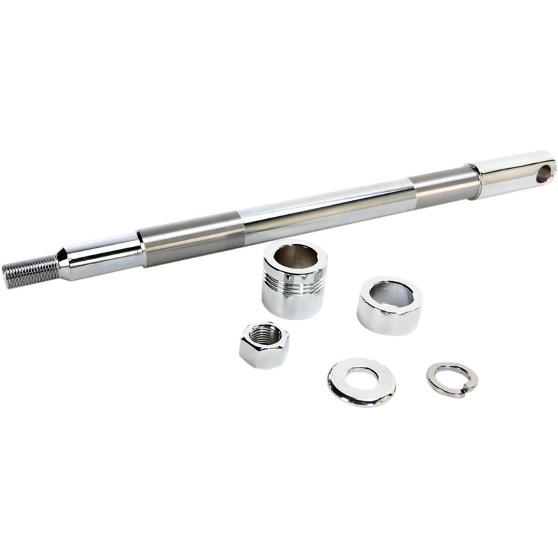 DRAG SPECIALTIES Axle – Front – Chrome – 00-06 FLSTF Chrome Axle Kit