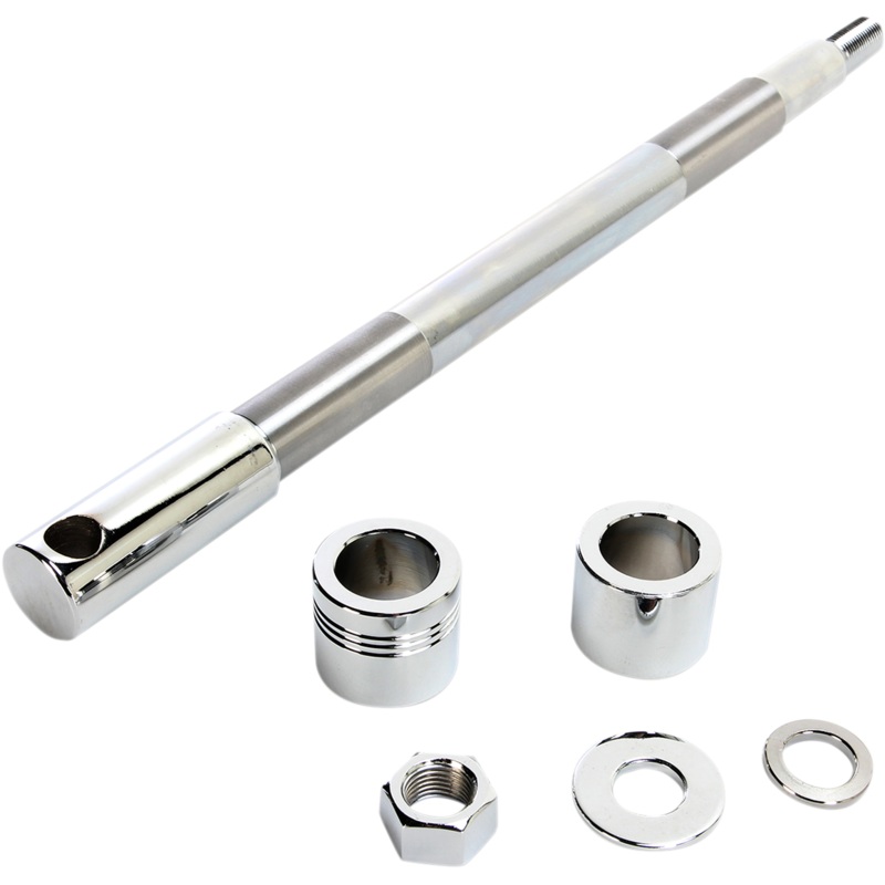 DRAG SPECIALTIES Axle – Front – Chrome – 00-06 FXST Chrome Axle Kit