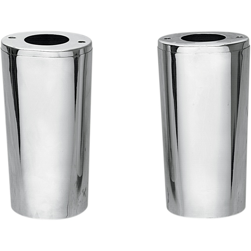 DRAG SPECIALTIES Fork Slider Covers – Chrome – Smooth – Extended +4 (10.5) Fork Slider Covers  Smooth