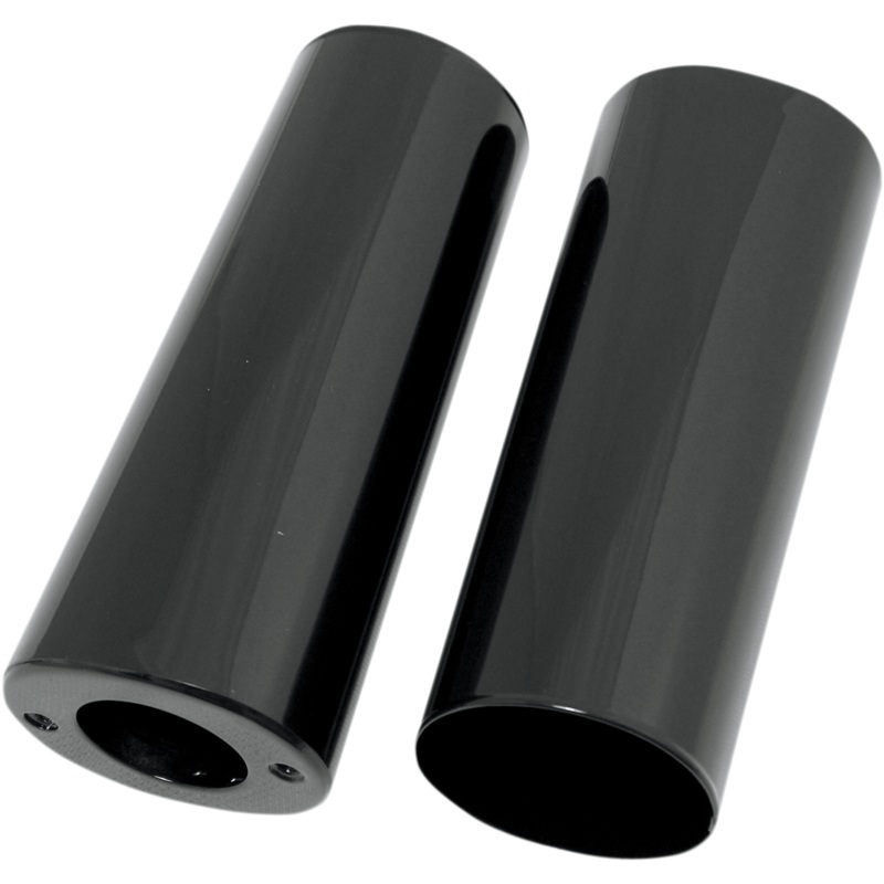 DRAG SPECIALTIES Fork Slider Covers – Gloss Black – Smooth – Extended +2 (8.5) Fork Slider Covers  Smooth