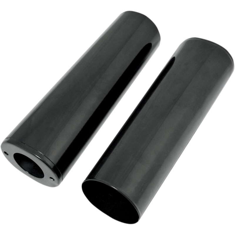 DRAG SPECIALTIES Fork Slider Covers – Gloss Black – Smooth – Extended +4 (10.5) Fork Slider Covers  Smooth