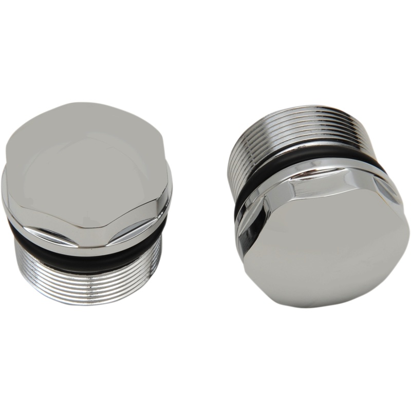 DRAG SPECIALTIES Fork Tube Cap – Chrome – 39 mm Chrome Fork Tube Plugs and Caps