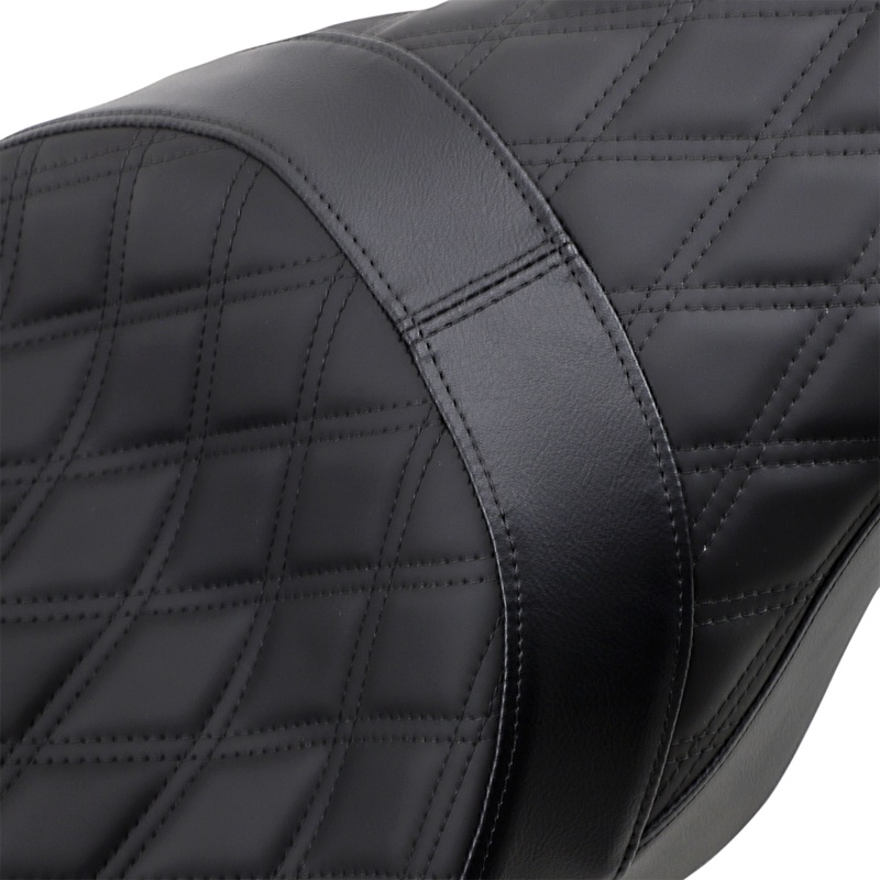 DRAG SPECIALTIES SEATS Forward Positioned Predator 2-Up Seat – Double Diamond – Black Forward Positioned Predator Seat