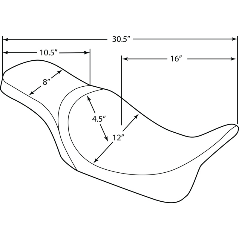 DRAG SPECIALTIES SEATS Predator 2-Up Seat – Double DIamond – Red Stitching – Solar Leather Predator 2-Up Seat
