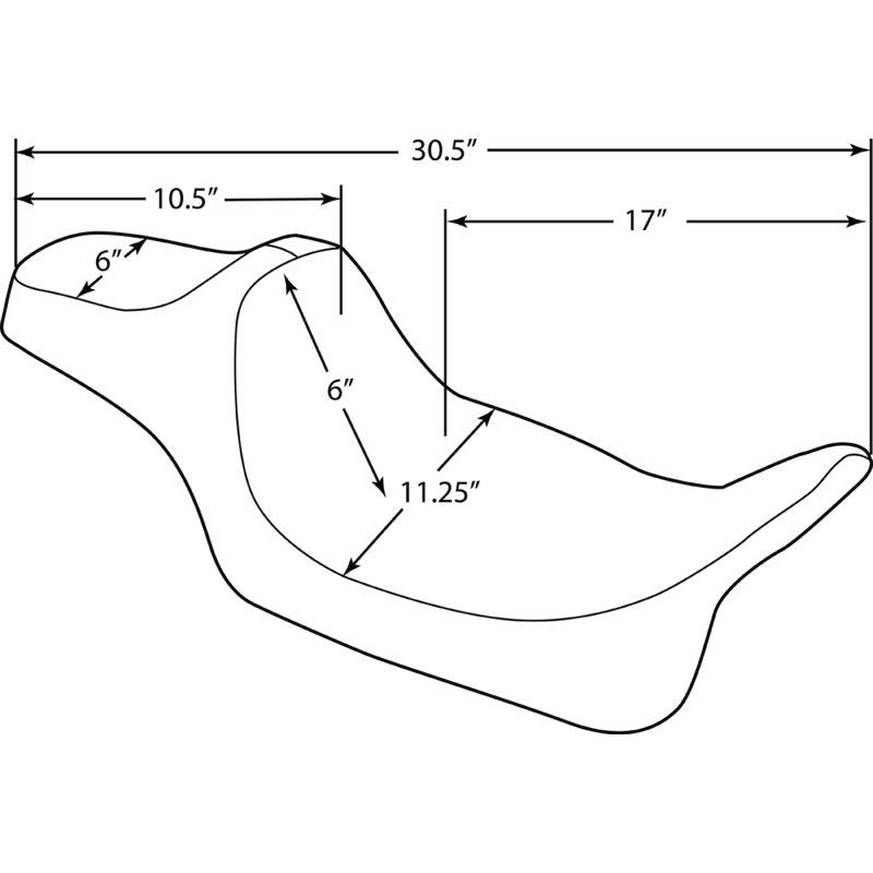 DRAG SPECIALTIES SEATS Predator III Seat – Extended – Double Diamond – Red Stitched Extended Reach Predator III Seat