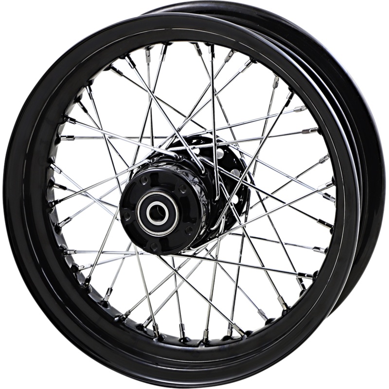 DRAG SPECIALTIES Wheel – Front – 16×3 – Black – 00-06 FLST Replacement Laced Wheel