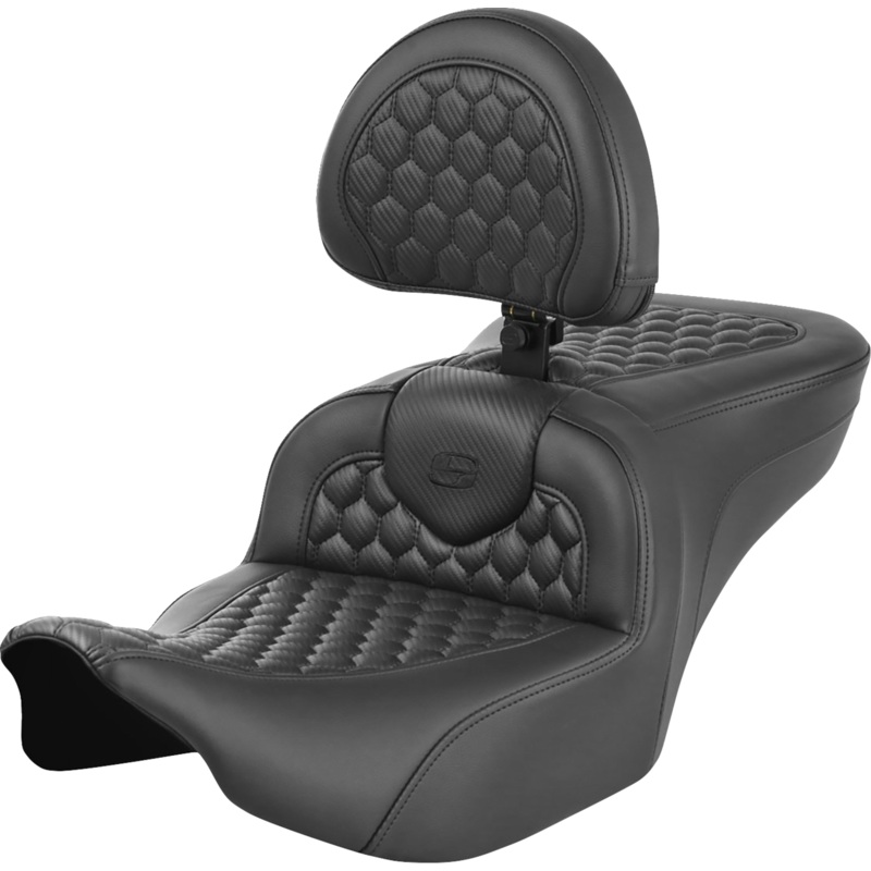 SADDLEMEN Roadsofa* Seat – with Backrest – Honeycomb – FLTR/FLHX ’23-’24 823-07-189B0