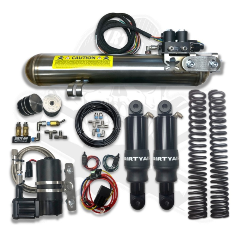 DIRTY AIR EL GRANDE Fast Front+Rear Air Suspension System – 2000-2008/Standard/Under Left/Standard Comp/HHI 26/With Stops