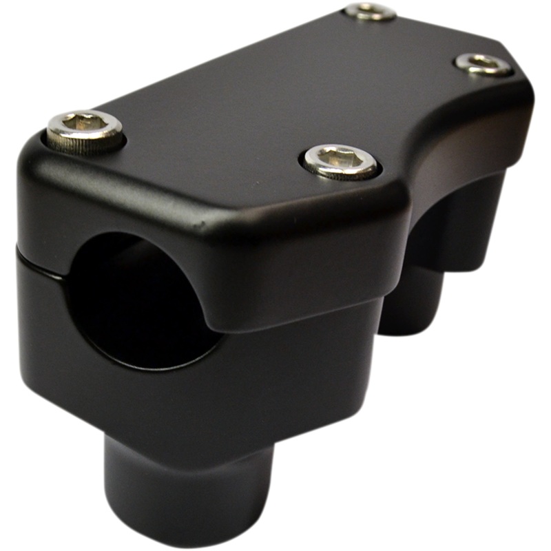DRAG SPECIALTIES 1-1/2 Flat Black Buffalo Risers w/ Top Handlebar Riser & Top Clamp Kit