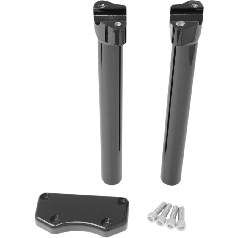 DRAG SPECIALTIES 12 Black Buffalo Risers w/ Top Handlebar Riser & Top Clamp Kit