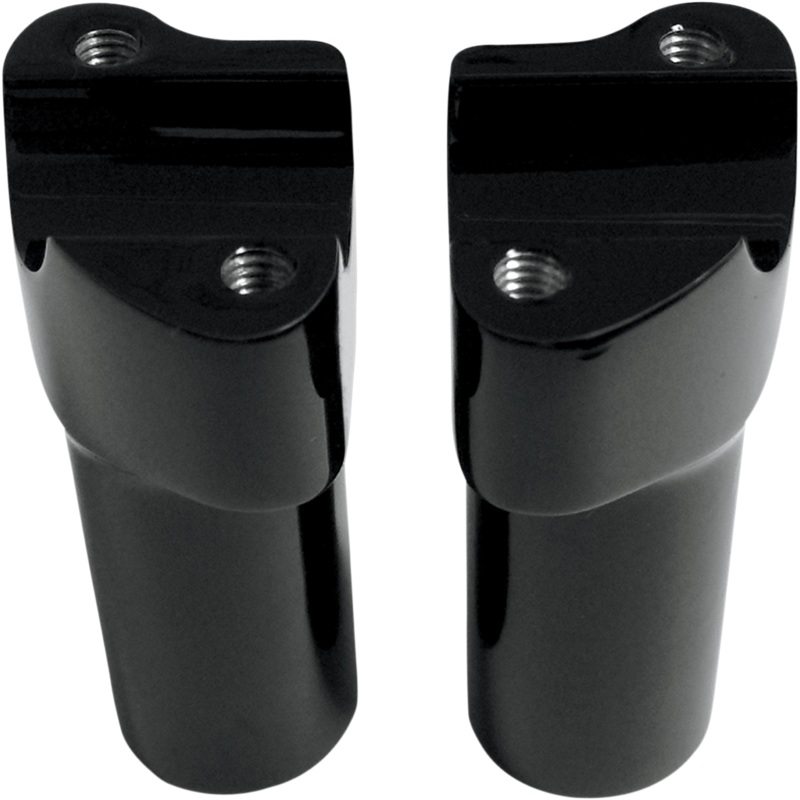 DRAG SPECIALTIES 4 Black Buffalo Risers w/ Top Handlebar Riser & Top Clamp Kit