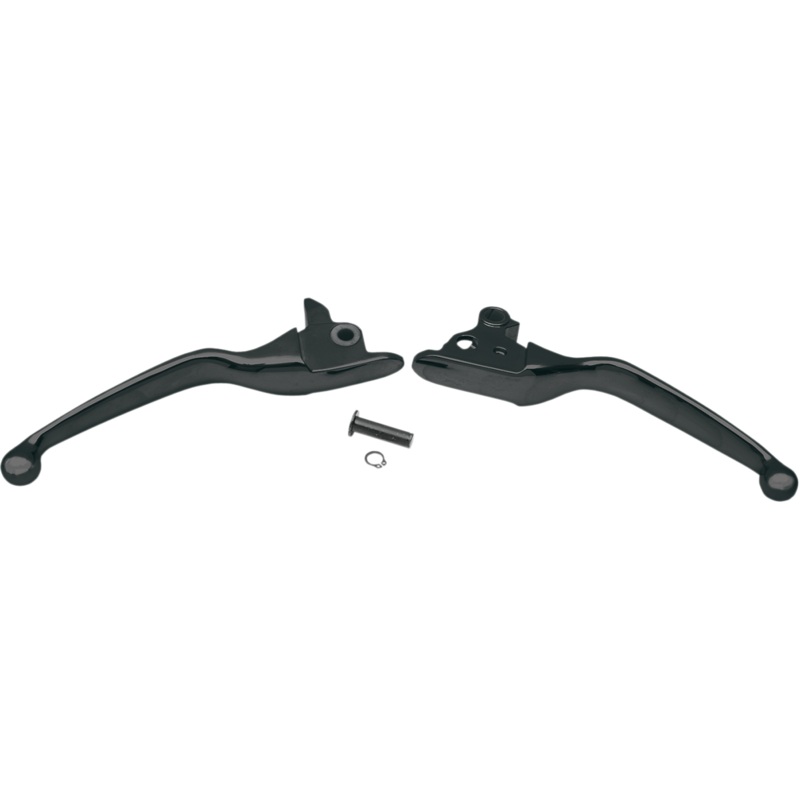 DRAG SPECIALTIES Black Lever Set Wide Blade Lever Set