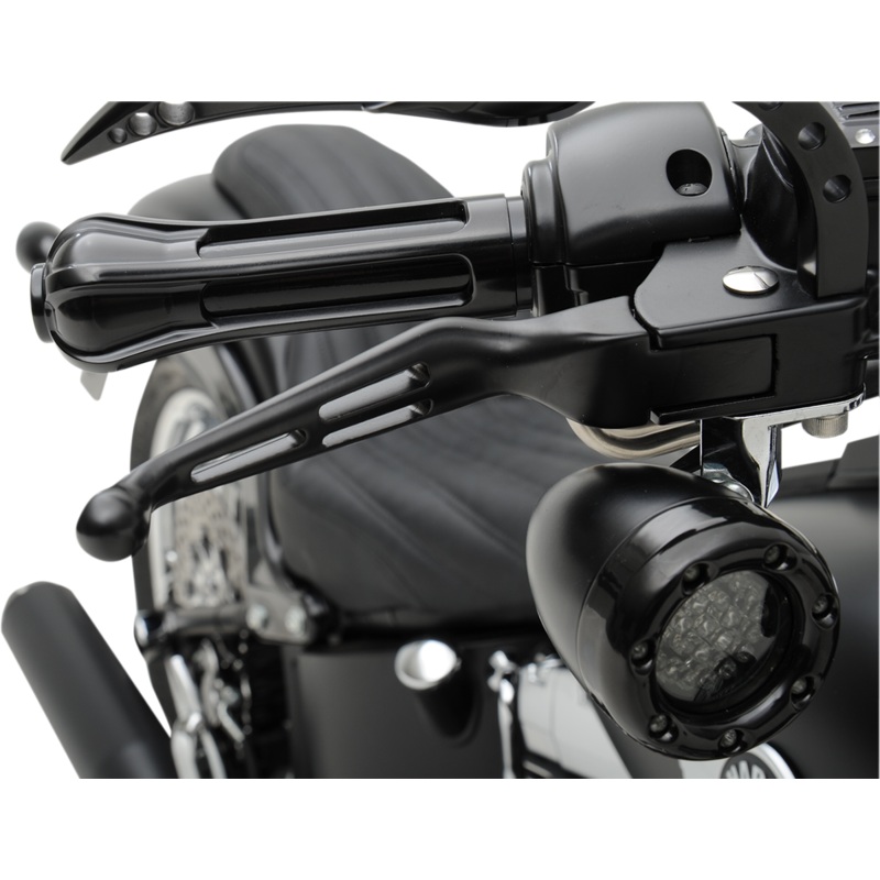 DRAG SPECIALTIES Black Slotted Levers Slotted Wide Blade Lever Set
