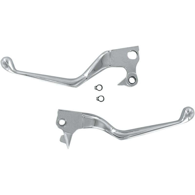 DRAG SPECIALTIES Chrome Lever Set Wide Blade Lever Set