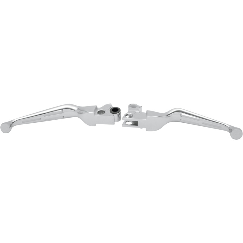DRAG SPECIALTIES Chrome Slotted Levers Slotted Wide Blade Lever Set