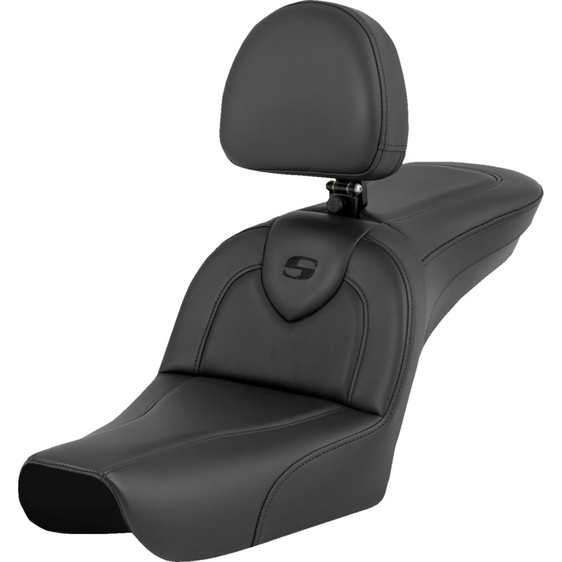 SADDLEMEN RoadSofa* – Black – with Driver Backrest – FXDWG ’04-’05 804-05-187BR