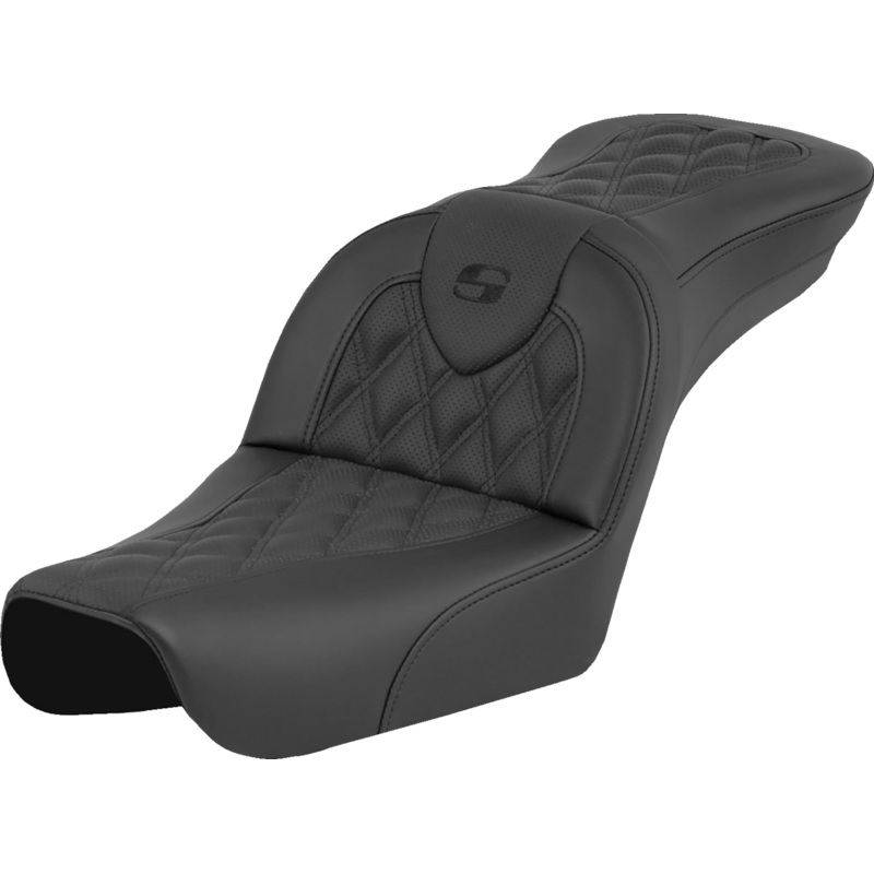 SADDLEMEN RoadSofa* Seat – Lattice Stitch – without Driver Backrest – FXDWG ’04-’05 804-05-182