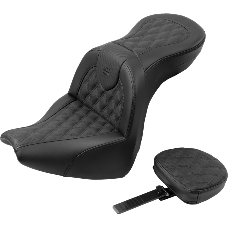SADDLEMEN Roadsofa* Seat – with Backrest – Lattice Stitch – FXBR/S ’18-’20 818-31-182BR