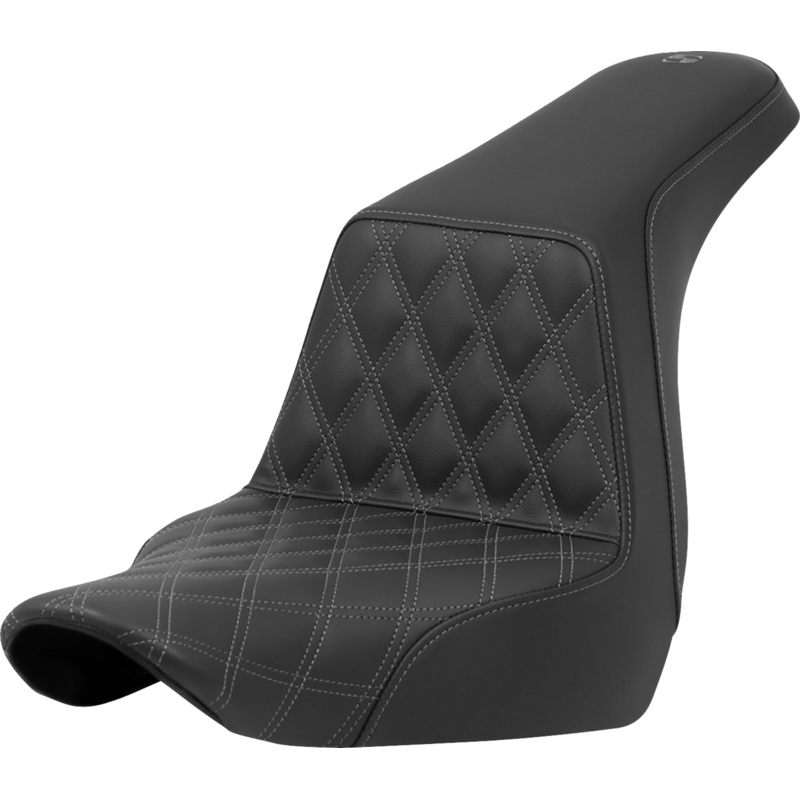 SADDLEMEN Step-Up Seat – Front Lattice Stitch – Gray Stitch – FXLR/FLSB ’18-’21 818-29-17202
