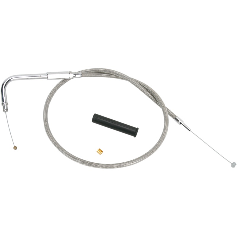 DRAG SPECIALTIES 26-1/2 Braided Throttle Cable Stainless Braided Throttle/Idle Cable