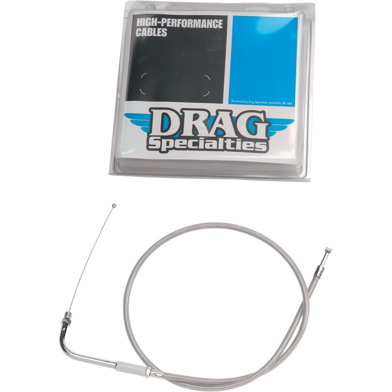 DRAG SPECIALTIES 28-1/2 Braided Throttle Cable Stainless Braided Throttle/Idle Cable